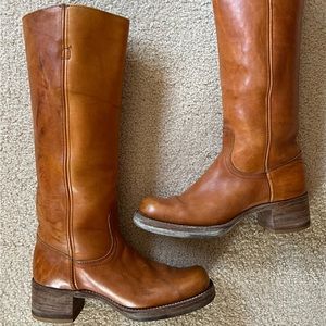 FRYE Vintage 1970s Campus Low Heel Leather Boots
